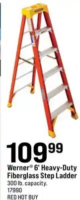 Ace Hardware Werner 6' Heavy-Duty Fiberglass Step Ladder offer