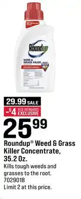 Ace Hardware Roundup Weed & Grass Killer Concentrate, 35.2 Oz offer