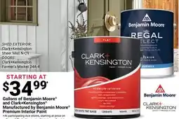 Ace Hardware Gallons of Benjamin Moore and Clark+Kensington Manufactured by Benjamin Moore Premium Interior Paint offer