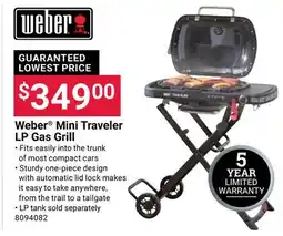 Ace Hardware Weber Mini Traveler LP Gas Grill offer