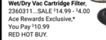 Ace Hardware Wet/Dry Vac Cartridge Filter offer