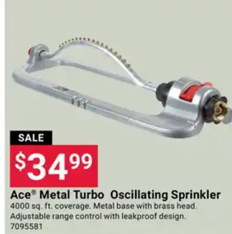Ace Hardware Ace Metal Turbo Oscillating Sprinkler offer