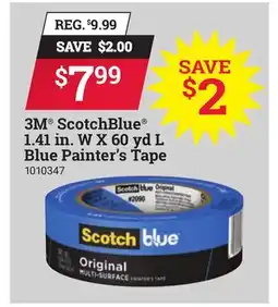 Ace Hardware 3M ScotchBlue 1.41 in. W X 60 yd L Blue Painter's Tape offer
