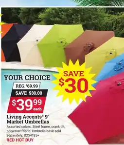 Ace Hardware Living Accents 9' Market Umbrellas offer