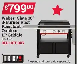 Ace Hardware Weber Slate 30 3-Burner Rust Resistant Outdoor LP Griddle offer
