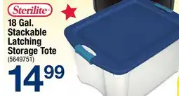 Ace Hardware 18 Gal. Stackable Latching Storage Tote offer