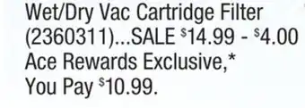 Ace Hardware CRAFTSMAN 4 Gal. Wet/Dry Vac offer