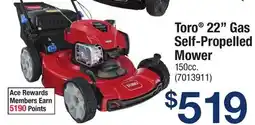 Ace Hardware Toro 22 Gas Self-Propelled Mower offer