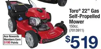 Ace Hardware Toro 22 Gas Self-Propelled Mower offer