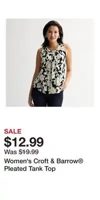 Kohl's Women's Croft & Barrow Pleated Tank Top offer
