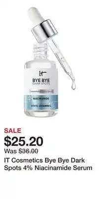Kohl's IT Cosmetics Bye Bye Dark Spots 4% Niacinamide Serum offer