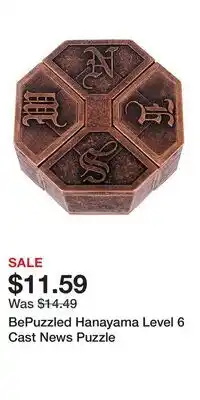 Kohl's BePuzzled Hanayama Level 6 Cast News Puzzle offer