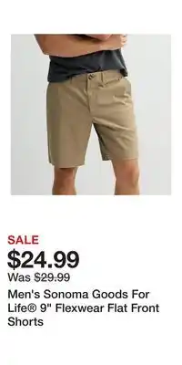 Kohl's Men's Sonoma Goods For Life 9 Flexwear Flat Front Shorts offer