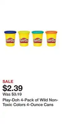 Kohl's Play-Doh 4-Pack of Wild Non-Toxic Colors 4-Ounce Cans offer