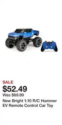 Kohl's New Bright 1:10 R/C Hummer EV Remote Control Car Toy offer