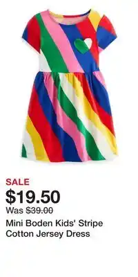 Nordstrom Mini Boden Kids' Stripe Cotton Jersey Dress offer