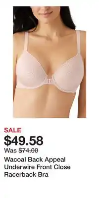 Nordstrom Wacoal Back Appeal Underwire Front Close Racerback Bra offer