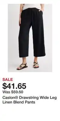 Nordstrom Caslon Drawstring Wide Leg Linen Blend Pants offer