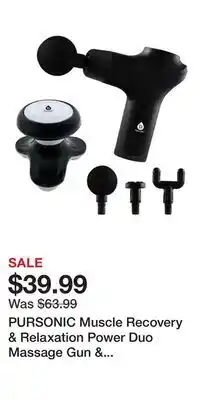 Nordstrom PURSONIC Muscle Recovery & Relaxation Power Duo Massage Gun & Handheld Electric Sport Massager offer