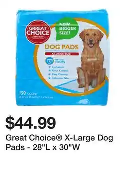 Petsmart Great Choice X-Large Dog Pads - 28L x 30W offer