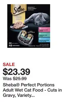 Petsmart Sheba Perfect Portions Adult Wet Cat Food - Cuts in Gravy, Variety Pack, 24 CT, 63.4 OZ offer