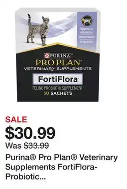 Petsmart Purina Pro Plan Veterinary Supplements FortiFlora-Probiotic Powder Supplement for Cats - 30 Count offer