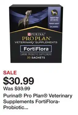 Petsmart Purina Pro Plan Veterinary Supplements FortiFlora-Probiotic Powder Supplement for Dogs - 30 Count offer
