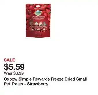 Petsmart Oxbow Simple Rewards Freeze Dried Small Pet Treats - Strawberry offer