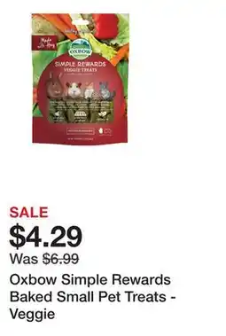 Petsmart Oxbow Simple Rewards Baked Small Pet Treats - Veggie offer