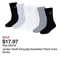 Dick's Sporting Goods Jordan Youth Everyday Essential 6 Pack Crew Socks offer