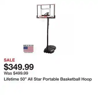 Dick's Sporting Goods Lifetime 50 All Star Portable Basketball Hoop offer
