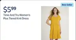 Walmart Time And Tru Women's Plus Tiered Knit Dress offer