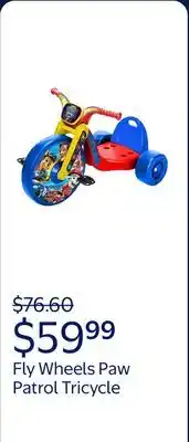 Walmart Fly Wheels Paw Patrol Tricycle with 15 inch Front Wheel with Light Child Age 3 to 7 Years offer