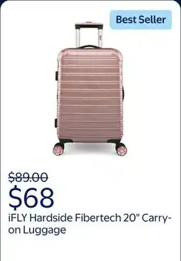 Walmart iFLY Hardside Fibertech Luggage 20 Carry-on Luggage, Rose Gold offer
