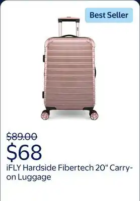 Walmart iFLY Hardside Fibertech Luggage 20 Carry-on Luggage, Rose Gold offer