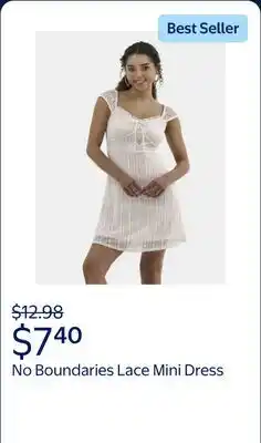 Walmart No Boundaries Lace Mini Dress, Women's offer