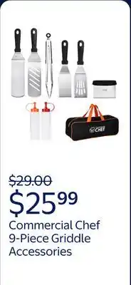 Walmart Commercial Chef 9-Piece Griddle Accessories for Blackstone, BBQ & Flat Top Grill Spatula Kit offer