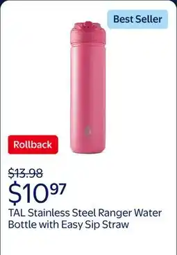 Walmart TAL Stainless Steel Ranger Water Bottle with Easy Sip Straw offer