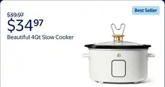Walmart Beautiful 4Qt Slow Cooker with Touch-Activated Display offer