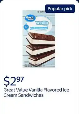 Walmart Great Value Vanilla Flavored Ice Cream Sandwiches offer