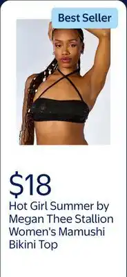 Walmart Hot Girl Summer by Megan Thee Stallion Women's Mamushi Bikini Top offer
