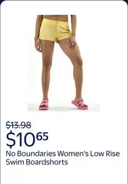 Walmart No Boundaries Women's Low Rise Swim Boardshorts offer