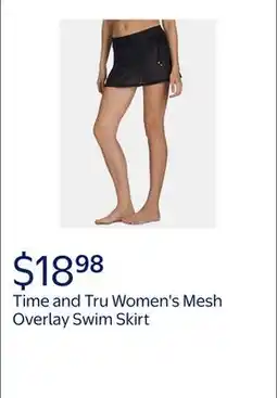 Walmart Time and Tru Women's and Women's Plus Mesh Overlay Swim Skirt offer