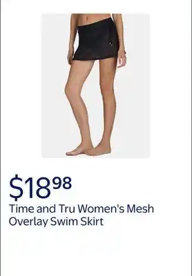 Walmart Time and Tru Women's and Women's Plus Mesh Overlay Swim Skirt offer