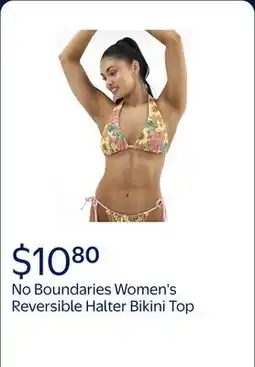 Walmart No Boundaries Women's Reversible Halter Bikini Top offer
