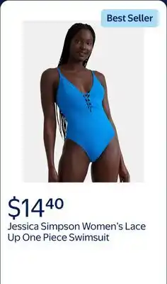 Walmart Jessica Simpson Women's Lace Up One Piece Swimsuit offer