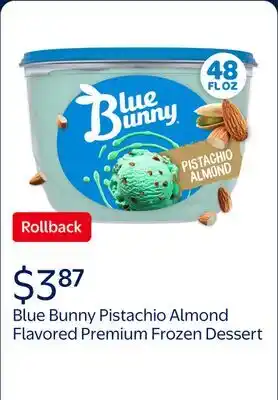 Walmart Blue Bunny Pistachio Almond Flavored Premium Frozen Dessert offer