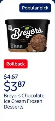 Walmart Breyers Chocolate Ice Cream Frozen Desserts offer