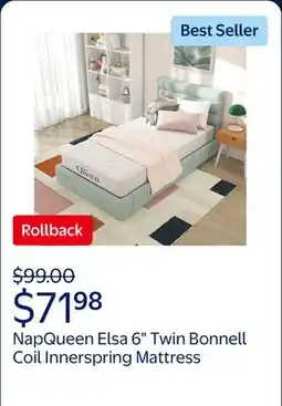 Walmart NapQueen Elsa 6 Twin, Bonnell Coil, Innerspring Mattress offer
