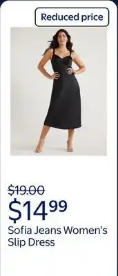 Walmart Sofia Jeans Women's and Women's Plus Slip Dress, Mid Calf Length offer